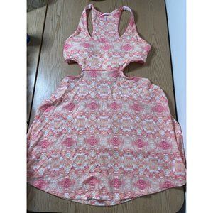 Womens Victoria’s Secret Dress w/Side Cut outs Peach Pink Design Stretchy Large